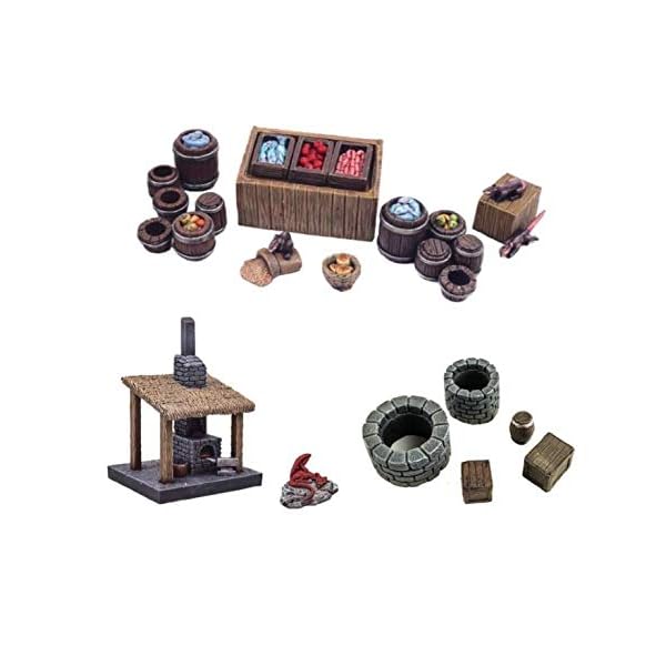 War World Gaming Fantasy Village Komplettset - 28mm Fantasie Tabletop Gelände Modell Diorama Modellbau Landschaft… – Bild 7