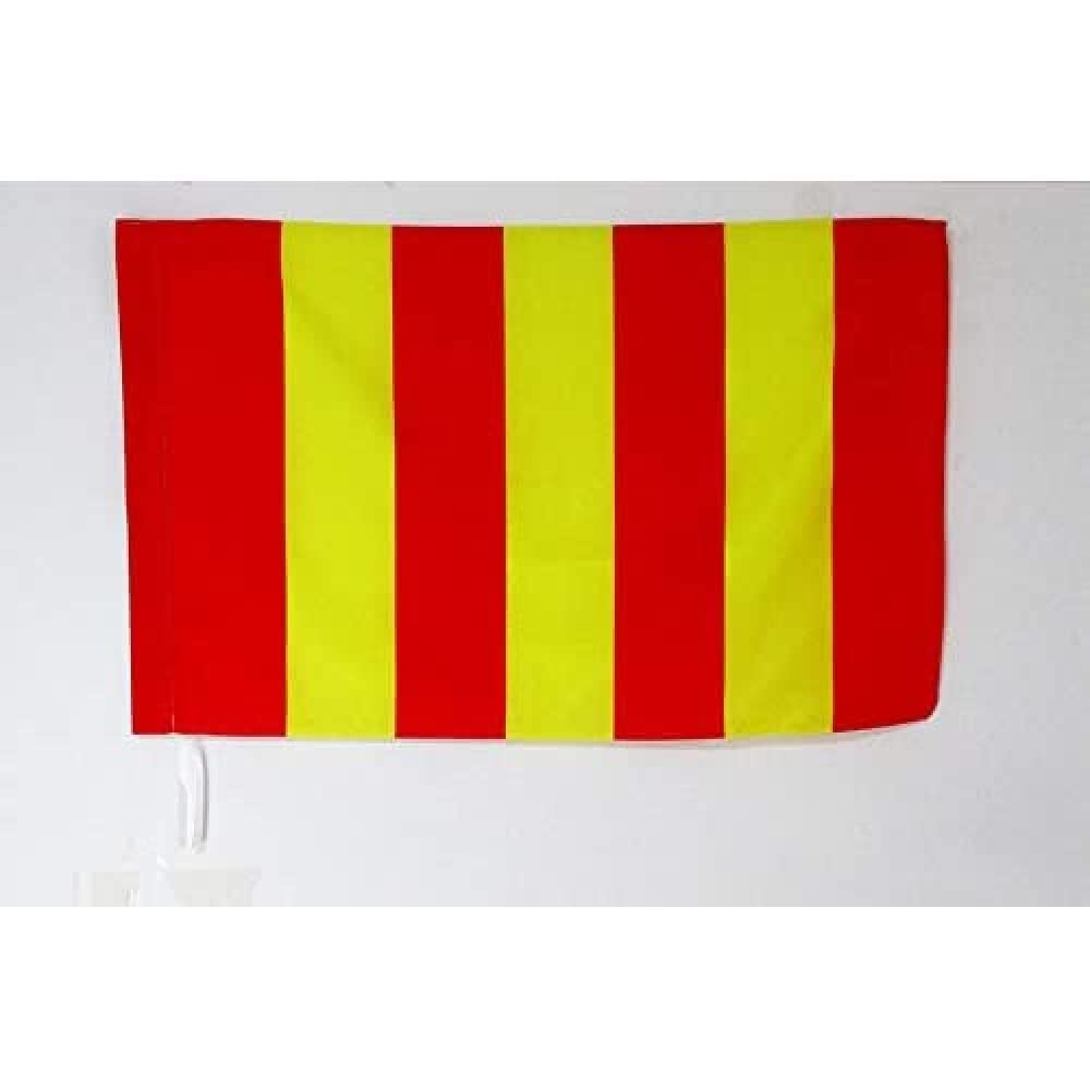 AZ FLAG - Racing Red and yellow striped Flag - 2x3 Ft - surface substances Banner with Sleeve - 100% Polyester - Fade Resistant - Vivid Colors - 2' x 3' Feet - 90x60 Cm