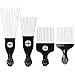 Borogo Afro Combs, 4-Pack Afro Pick w/ Black Fist - Metal African American Pick Comb Straight Hair Brush Hairdressing Styling Tool