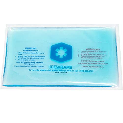 IceWraps Reusable Gel Ice Pack for Injuries - Fast Freeze Cold or Microwaveable Heat Wrap 6x10