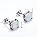 Adeser Jewelry Girls 925 Lab White Opal Studs Promise Wedding Engagement Gift Silver Stud Earrings for Girls