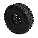 Mxfans 4PCS Black Rubber Inflatable Tires & 2.2 Inch Hex Hub Style Wheel Rim With Inflator Alloy Beadlocks for RC1:10 Largefoot Rock Crawler