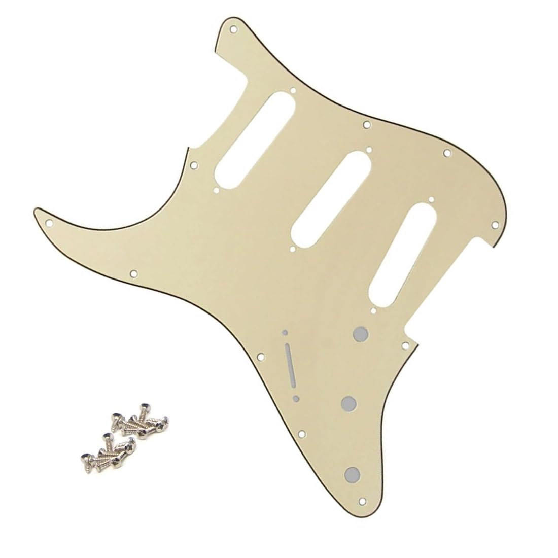 SSS 11 Hole Guitar Pickguard, 1 Pcs Guitar Pickguard, for Fender USA/Mexican Made Standard Stratocaster Modern Style, 3Ply Ivory