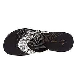 Clarks Women's Breeze Sea Flip-Flop, Black/White