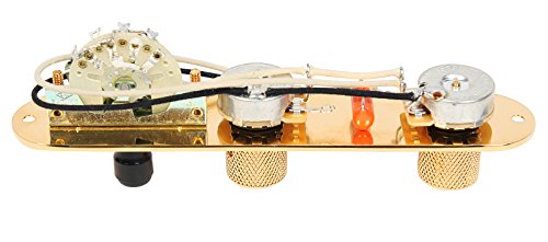 Fender Loaded 3 way Tele Telecaster Reverse Control Plate, Gold - CTS - CRL