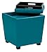 Office Star Metro Vinyl 2-Piece Storage Ottoman Nesting Cube Set with Dark Espresso Finished Feet, Blue (MET361V-PB7)