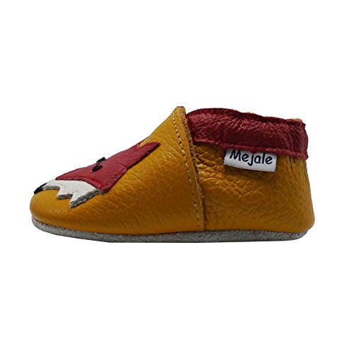 Mejale Baby Shoes Soft Sole Leather Crawling Moccasins Cartoon Fox