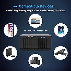 WiFi Projector with 100" Projector Screen, VILINICE