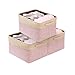 DECOMOMO Foldable Storage Bin Collapsible Sturdy Cationic Fabric Storage Basket Cube W/Handles for Organizing Shelf Nursery Home Closet (Jumbo - 19.7 x 15.8 x 11.8) (Pink, Extra Large - 3 Pack)