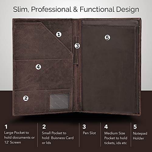 Leather Padfolio Resume Portfolio Folder Interview/Legal Document