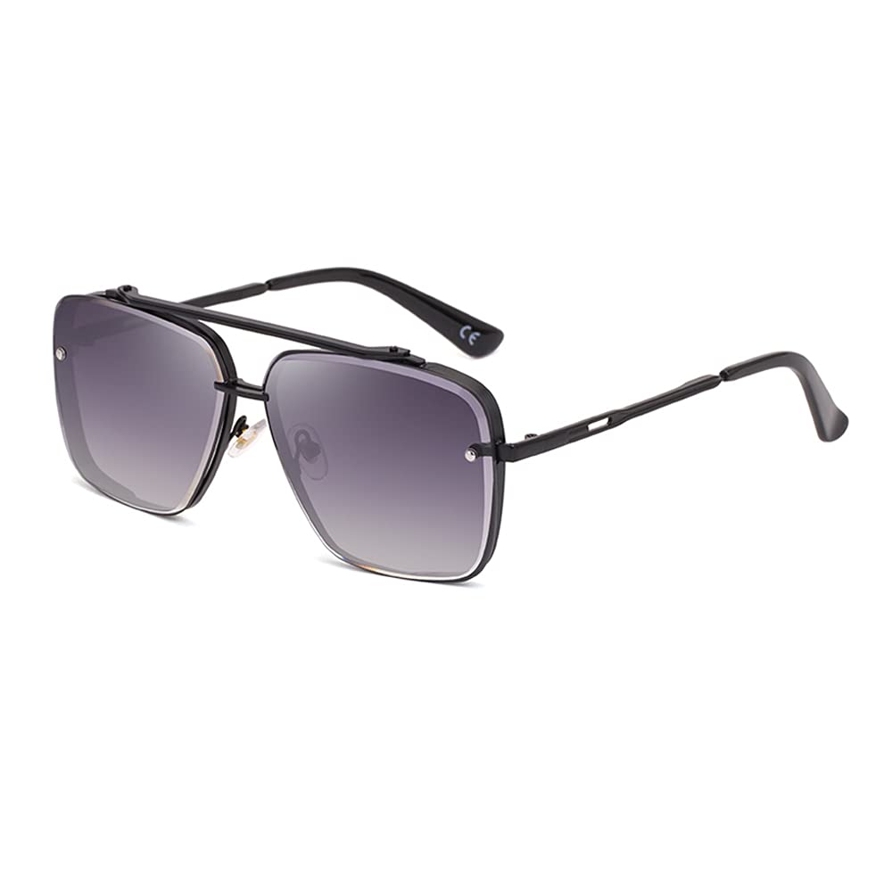 Photo 1 of Dollger Oversized Square Aviator Sunglasses for Men Fashion Metal Large Frame Vintage Gradient Shades Sunglasses UV400 Protection