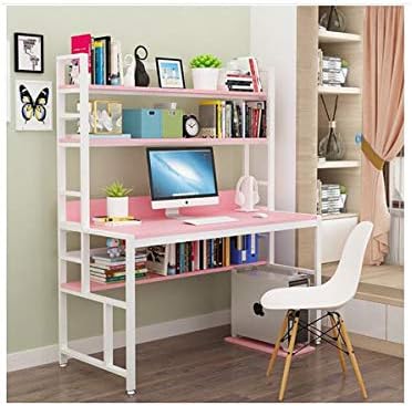 Heng パソコンデスク 経済的なミニマリストのパソコンデスク デスクトップのホーム机 本棚と組み合わせるパソコンデスク シングル本棚ゲーム Color お得なキャンペーンを実施中 Pink 光クルミと白の棚 160cm Size