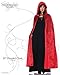 Women's Costume Cape - Full Length Velvet Hooded Cloak, Red, One Size