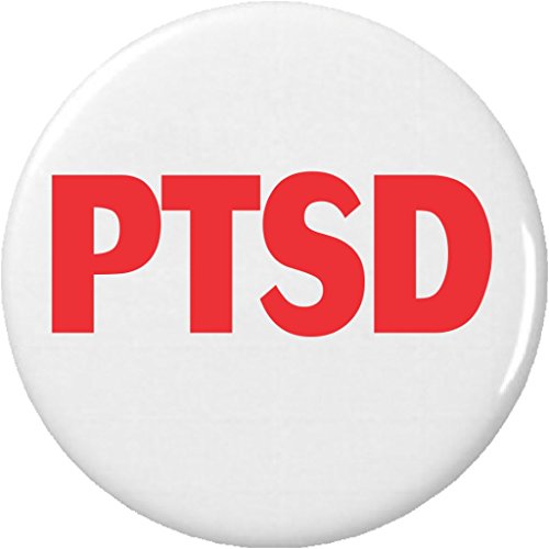 PTSD (Red) 2.25' Large Button Pin Medical Alert Posttraumatic Stress Disorder