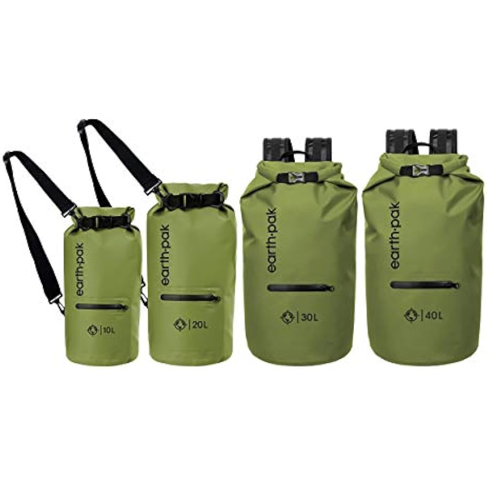 Earth Pak Dry Bags Waterproof With Front Zippered Pocket Keeps Gear