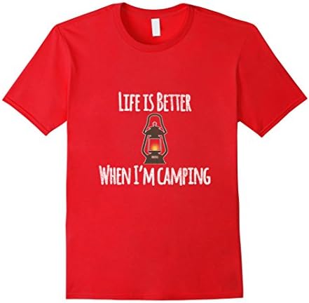 Men's Life is Better When I'm Camping Shirt 2XL Red