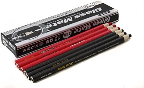 GlassMate Red Black Combo Non-Toxic Markers Color Pencils for Marking Glass, Fabric, Paper, Plastic, Leather Pack of 12 (6 X Black+ 6 X Red)