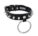Black Leather Spiked O Ring Choker Fetish Collar Sub