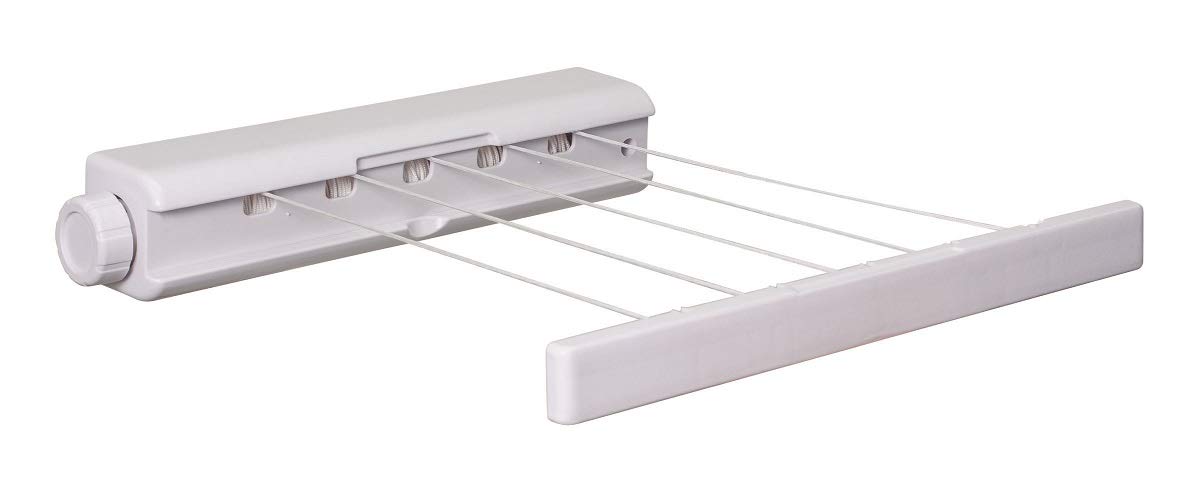 SaatSaa Retractable Washing line, 18m, Wall Mounted, Indoor, Outdoor - White