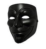 5starservice New Black V for Vendetta Anonymous Masquerade Custome Guy Fawkes Mask
