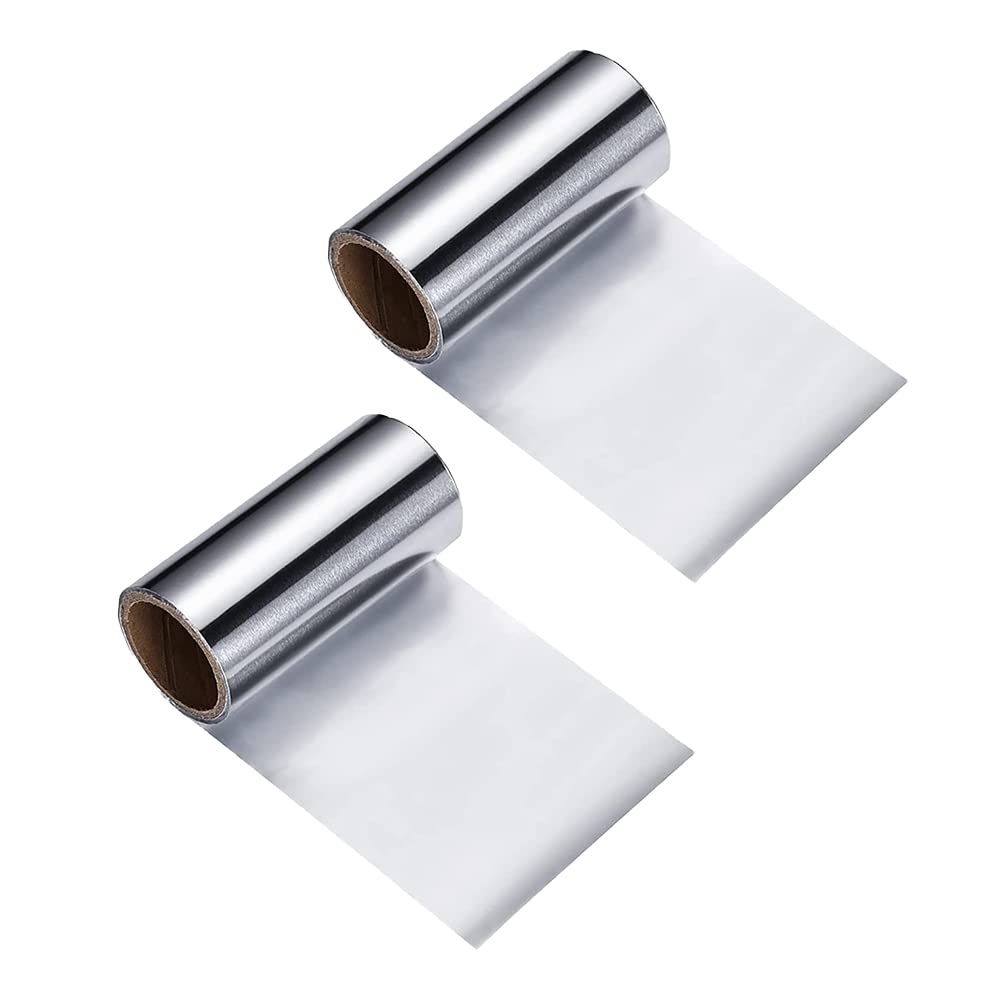 2 Rolls Hair Foils Silver Hairdressing Foils Aluminium Highlighting Foils for Hair Salon DIY Hair Modeling