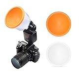 SHOOT Adjustable Lambancy Dome Flash Speedlight Diffuser for Canon 420EX 430EX 550EX 580EX 580EX II 600EX Nikon SB600 SB700 SB800 SB900 SB910 Sony HVL-F42AM HVL-F43AM and Other Similar Digital Camera
