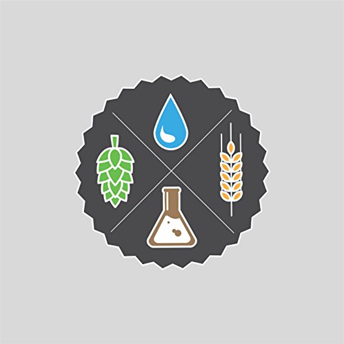 Beer Ingredients Water Hops Malt Yeast Vinyl Sticker 5 Inch, Indoor/Outdoor