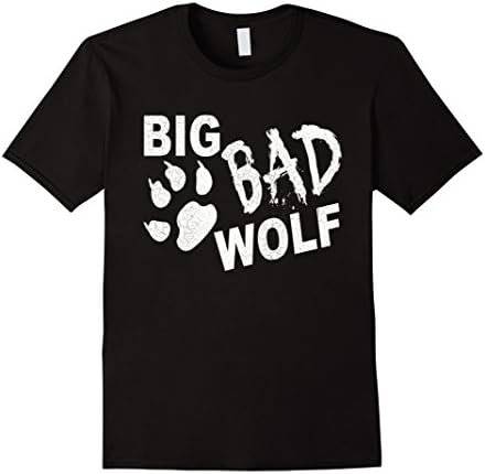 Men's Big Bad Wolf Paw Distressed White Funny Novelty T Shirt 2XL Black