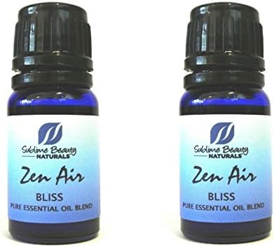 Zen Air BLISS (2 Pack Value) Essential Oil Blend for Happiness, Uplift of Spirit + Purify Air of Microbes. 10 ml. Aromatherapy Formula to Diffuse Includes Ylang Ylang, Orange &amp; Bergamot (2 PACK)