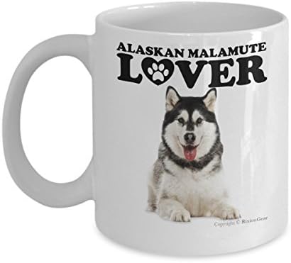 Alaskan Malamute Dog Lover Coffee Mug / Tea Cup. Makes A Fun Gift For The Pet Dog Owner, Dog Mom or Dad. The Perfect Present For Your Best Friend, Girlfriend, Boyfriend or Family.