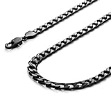 Powerful Mens Necklace Black 316L Stainless Steel Chain 18
