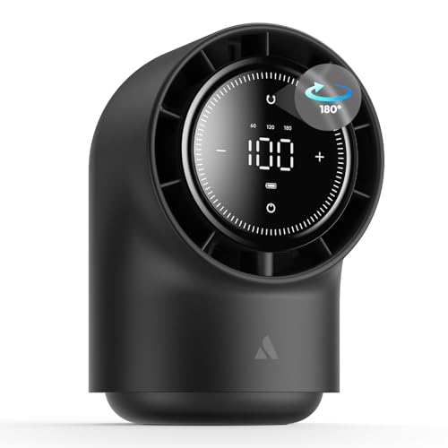 Aecooly Touch Control Desk Fan, 100 Speeds Quiet Digital Display 8000mAh Battery Powered Small Table Fan with 3 Oscillation Angles for Bedroom, Bedside, Office, Travel -Black