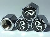 Nissan Infiniti Black Anti-theft Car Wheel Tire Valve Stem Caps