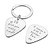Dad Christmas Birthday gifts - 2pcs Dad gift Set Idea From Wife Daughter Son Kids, Stainless Steel Keychain Gift for Men Husband Fathers Day Valentines Day (Silver)