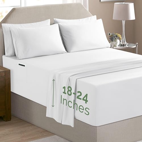 Elegant Comfort Luxury Soft 6-Piece 1500 Premium Hotel Quality Bed Sheet Set wi…