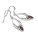 Chuvora 925 Sterling Silver Open Celtic Knot Symbol Red Garnet Gemstone Marquise Dangle Hook Earrings 1.5