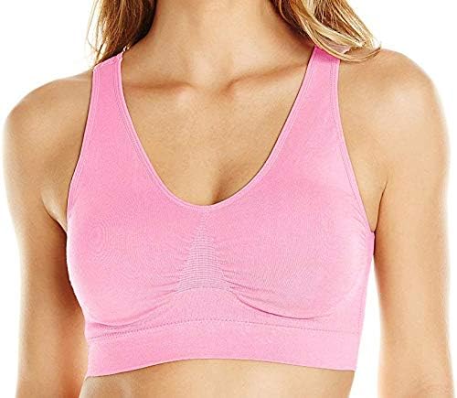 Ritu CreationWomen Nylon Spandex Padded Seamless Wire Free Stretchable Air Bra, Sports Bra, Workout Bra, Yoga Bra with Removable Soft Cups