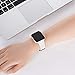 WFEAGL for Fitbit Versa Band, Top Grain Leather Band Replacement Strap for Fitbit Versa Fitness Smart Watch (White Band+Silver Buckle)