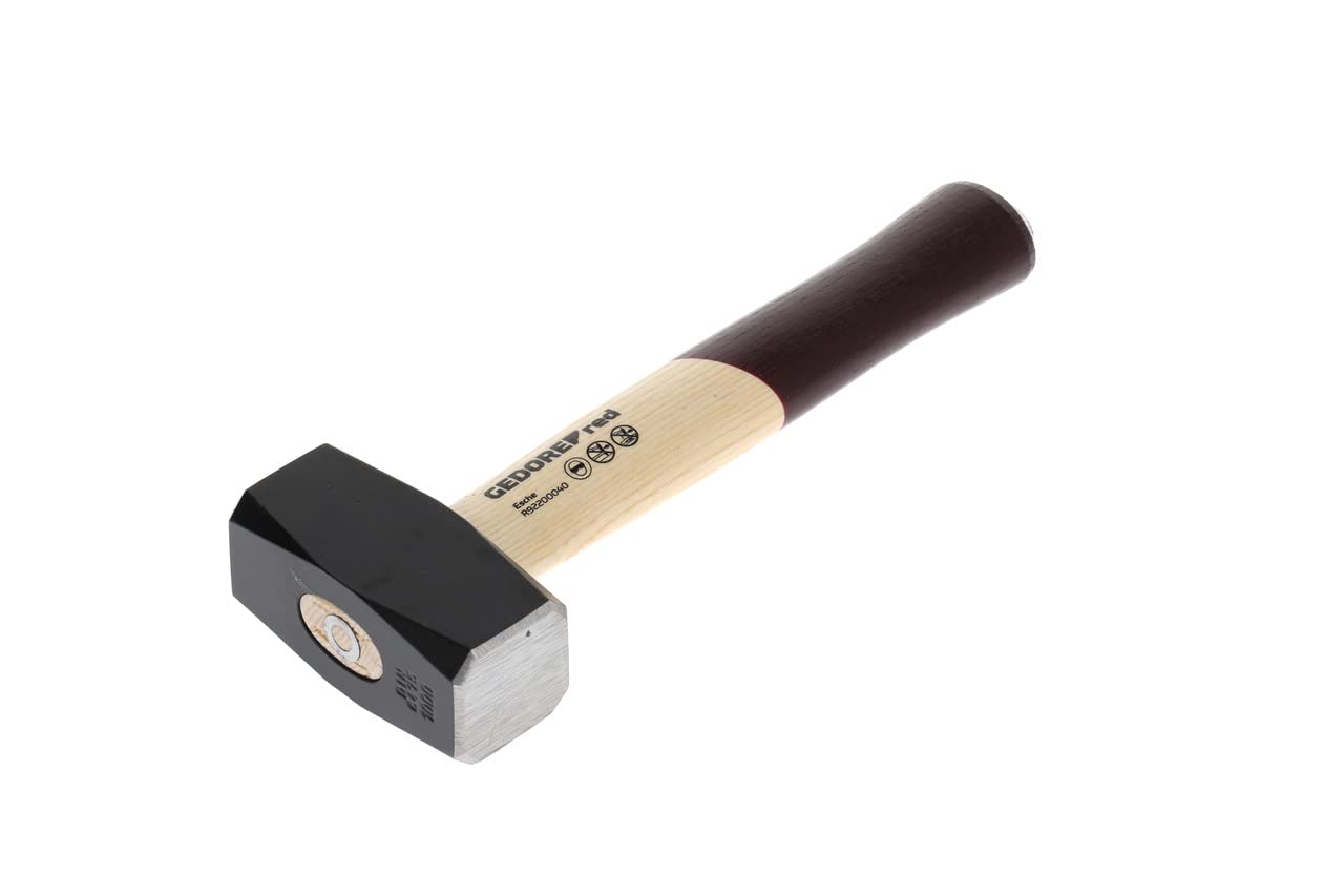 GEDORE red Sledgehammer with wooden handle, 1000 g head weight, Hammer with ash wood handle, Tool, Forged, Ring wedge, R92200040