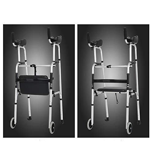 Standard Walkers FDA Certification Foldable Aluminum Alloy Adjustable Rolling Walker Assist Equipped Wheels Equipped with Arm Rest Pad Arm Drag for The Limited Mobility with Disabled