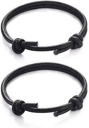 Jeka Nautical Braided Unisex Bracelet for Men Handmade Adjustable 2 Pcs Bracelet