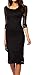 made2envy Boat Neckline 2/3 Sleeves Lace Overlay Evening Midi Dress