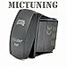 MICTUNING Green ON-Off Rocker Switch w/Jumper Wire 5Pin 20 Amp 12 Volt LED Lights - LED Light BAR