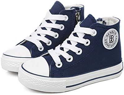 GZYIBU Kids Boys Girls Canvas High Top Gym Shoes Trainers Sneakers Toddler  Little Kid  Big Kid   Blue  3.5 M US Big Kid