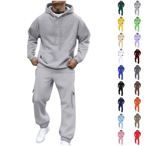 Mens Tracksuit Full Set Long Sleeve Hooded Sweatshirt and Sweatpants Sets Hoodie Joggers Sets 2 Piece Sweatsuits Sport Suits