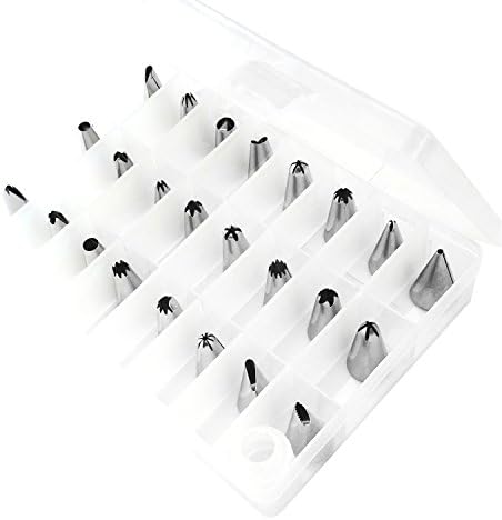 Medo Kitchen 24 in 1 Stainless Steel DIY Cake Decorating Supplies for Cakes &amp; Cupcakes &amp; Cookies Pastry