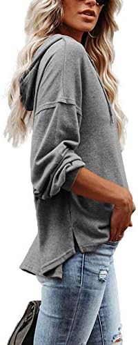 MLEBR Womens Long Sleeve Button Down V Neck Drawstring Hooded Henley Tops Sweatshirt Blouses 5 MLEBR Womens Long Sleeve Button Down V Neck Drawstring Hooded Henley Tops Sweatshirt Blouses