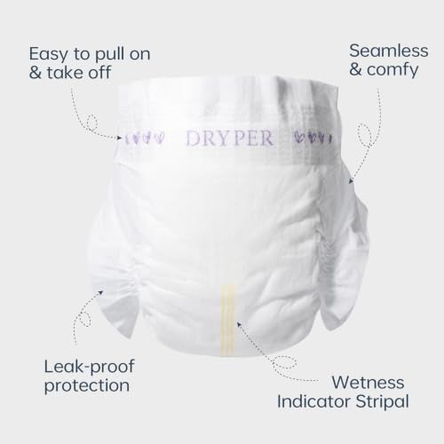 DRYPER Organic Newborn Diapers Size 1 (3-5 kg), Ultra Thin, Soft and Hypoallergenic for Sensitive Skin, Moisture Indicator, 180 Premium Day & Night Diapers