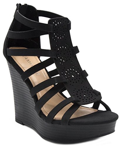 Rampage Womens Clarra Platform Wedge Heeled Sandal With Strappy