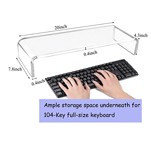 ZEAYIFA Clear Acrylic Monitor Stand,Keyboard Cover Protector AntiCat